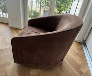 Dreh-Loungsessel Portofino von Minotti Wildleder braun - Bild 1 von 5