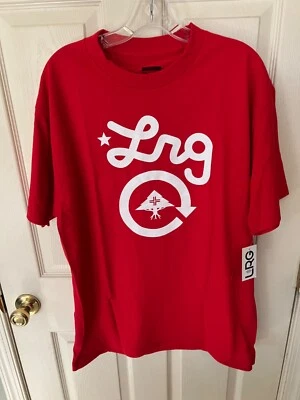 NWT Lifted Research Group LRG Men's LARGE (L) RED COTTON t-Shirt WHITE LOGO - Image 1 of 4