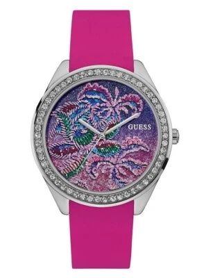 Reloj para mujer Guess tropical rosa correa de goma diseño esfera brocada U0960L1 Foto 1 de 4