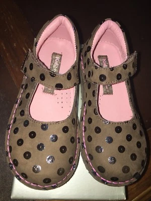 Kid Express Suead Poka Dot Girls School Shoes  Sz  9  or 25 - Image 1 of 4