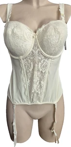 Change Basic Corsage Schalen Bügel-BH Gr.85E UK38DD Korsage mit Strapse & Spitze - Picture 1 of 6