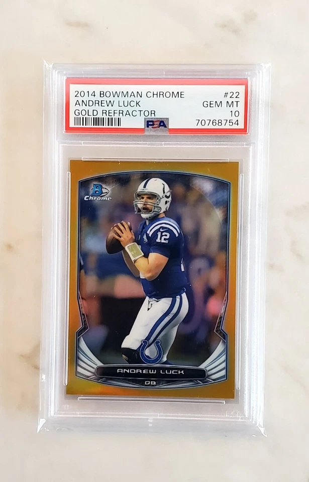ANDREW LUCK 2014 Bowman Chrome GOLD REFRACTOR #22 - #1/50!!! PSA 10 POP 3 🔥  - Image 1 of 1
