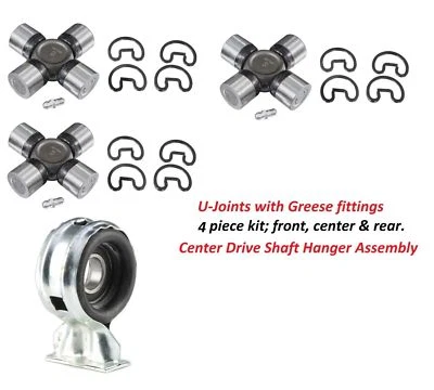 CHEVY CHEVROLET IMPALA BELAIR BISCAYNE U JOINTS Center Bearing 58-64 SET 4 NEW - Image 1 of 2