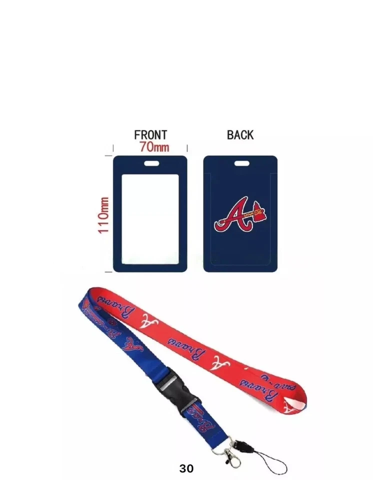 Atlanta Braves MLB Lanyard Keychain AND ID Tag Badge Holder Fan Gift - Image 1 of 1