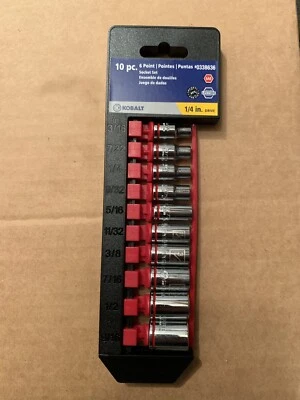 Kobalt 10 piece 1/4” Drive 6 Point SAE Socket Set NEW - - Image 1 of 2