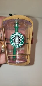 2010 STARBUCKS TO GO COLD CUP CLEAR GREEN STRAW ORNAMENT MERMAID LOGO NEW SEALED - Picture 1 of 6