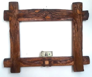 Large Antique Arts & Crafts Black Forest Frame, Oak Tree Leaves, limb and Acorns - Picture 1 of 11