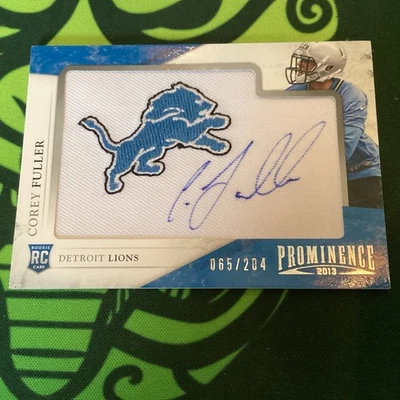 2013 Panini Prominence Corey Fuller RPA Patch Auto RC. SSP /204 Lions 📈🔥 - Image 1 of 2