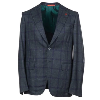 Isaia Slim-Fit Dark Green Check Wool-Silk-Linen Sport Coat 40R (Eu 50) NWT - Image 1 of 4