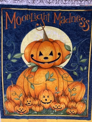 1 Panel Colorido para Acolchar/Colgar Pared Tela "Moonlight Madness" Halloween Foto 1 de 4
