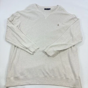Polo Ralph Lauren Netz Strick Pullover Big & Tall Creme 4XLT 100% Baumwolle Preppy - Bild 1 von 9