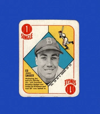 1951 Topps Red Backs Set-Break # 38 Duke Snider en muy buen estado-en muy buen estado (arrugue) *GMCARDS* Foto 1 de 2