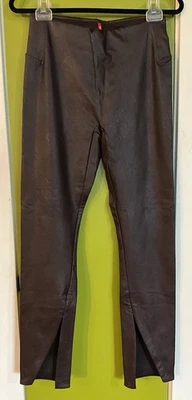 SPANX Faux Leather Front Split Skinny Pant in Cherry Chocolate NWT Size XS Vegan - Image 1 of 4