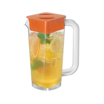 1 paquete de 2 litros 68 oz jarra cuadrada de plástico, tapa, mango, caliente, frío, agua Foto 1 de 4