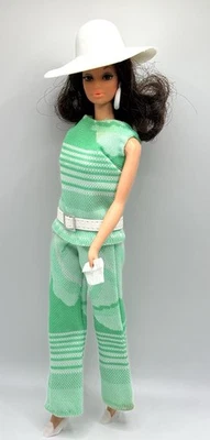 VTG 1970’s Barbie PJ “MOD MINT” Green Outfit Top Pants Belt Shoes Bag -NO DOLL - Image 1 of 4
