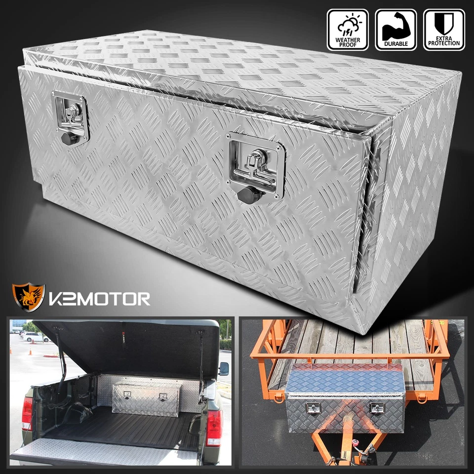 36"x18"x16" Heavy Duty Aluminum Storage Tool Box w/ Lock+Key For Pickup Truck — 第 1/4 张图片