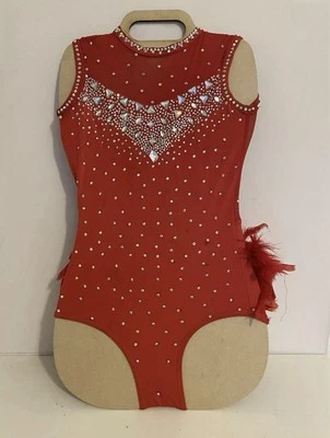 Dance Costume Children’s Competition Solo Freestyle Leotard Red - Image 1 of 2