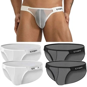 1/2 PIEZA Nueva Ropa Interior Para Hombre Calzoncillos Cintura Baja Bragas Bikini Abultado M-2XL - Imagen 1 de 20