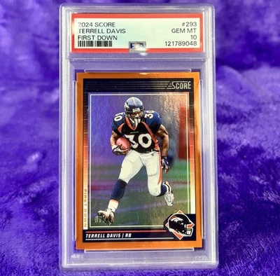 2024 Score Terrell Davis #293 First Down /10 Rare SSP Orange COLOR MATCH PSA 10 - Image 1 of 3