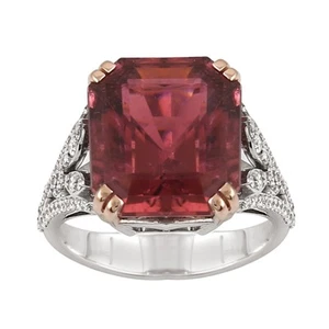 Anillo de boda para mujer 13,18 quilates de turmalina con diamantes joyas de ... - Imagen 1 de 6