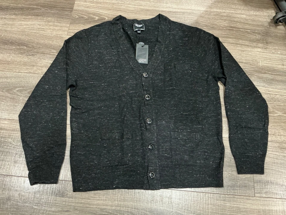 Cárdigan Suéter Todd Snyder Mezcla Lana Negro/Blanco Destacado Para Hombres XL NUEVO CON ETIQUETAS B35 Foto 1 de 4