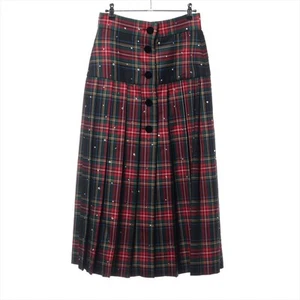 Miu Miu 20 years Wool Skirt 38 Ladies' Red MG1435 - Picture 1 of 7