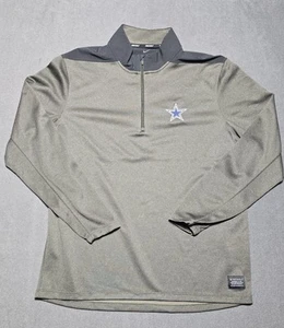 NIKE Dallas Cowboys Logo Green 1/4 Zip Pullover Lightweight Golf Jacket L Army - Picture 1 of 9
