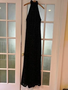 Ralph Lauren  Black Velvet Halter  Dress, Size 8 - Picture 1 of 4