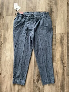 The Nines by Hatch Women's Size XL Paperbag Maternity Pants Indigo Floral - Picture 1 of 3