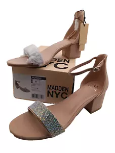 New Madden NYC Women's Illie City Bling Sandals Adjustable Straps, Blush Size 11 - Picture 1 of 14