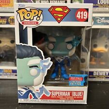 Funko Pop! Superman (Blue) #419 DC Heroes 2021 Fall NYCC LE Exclusive +Protector