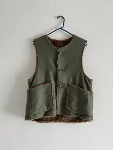 Engineered Garments Vest , Medium Sage Green Sherpa - Picture 1 of 2