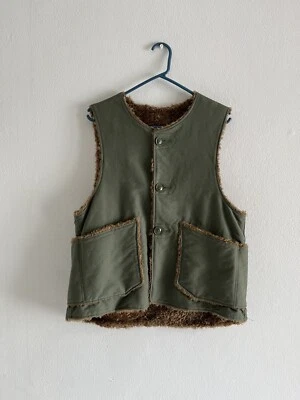 Engineered Garments Vest , Medium Sage Green Sherpa - Image 1 of 2