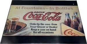 Coca--Cola At Fountains or In Bottle's Blechschild 35 x 25 cm - Bild 1 von 10