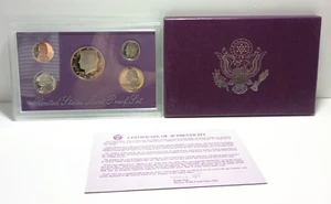 1990 S United States Mint Clad 5 Coin Proof Set with COA - Bild 1 von 5