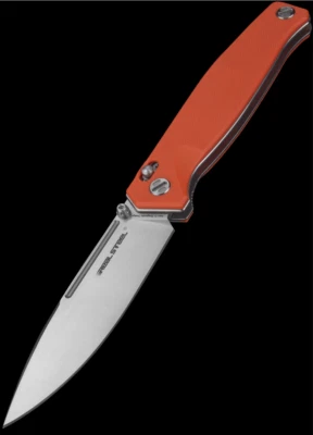 Cuchillo Plegable Real Steel Huginn Slide Lock 3.66" VG-10 Hoja de Acero Naranja G-10 Foto 1 de 4