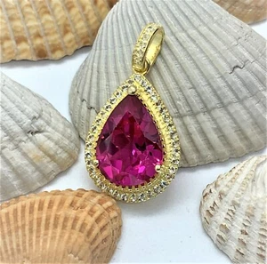 8,9 kt zertifizierter neuer beheizter lila Granat in 18 Karat Gelbgold plattiert Sterling - Bild 1 von 12