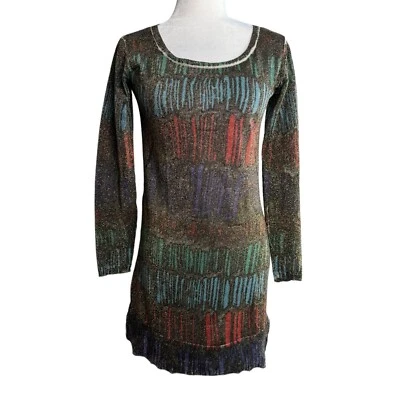 CUSTO BARCELONA Party Mini Dress Vintage Multi Print Very CHIC! Women's Size Sm - Image 1 of 4