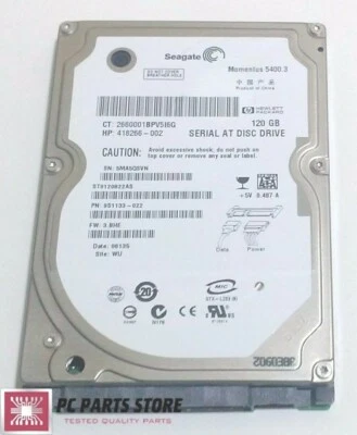 Seagate ST9120822AS 2.5" SATA 120GB HARD DRIVE DATE 08135 100398689 REV C PARTS - Image 1 of 4