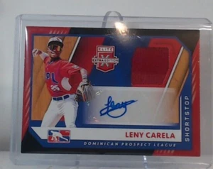 2021 ELITE EXTRA LENY CARELA ROOKIE DOMINICAN PROSPECT LEAGUE AUTO PATCH PD - Picture 1 of 2