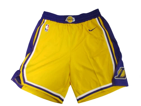 Nike LA Lakers Icon Edition NBA Yellow Swingman Basketball Shorts AJ5617 728 $80 Cover