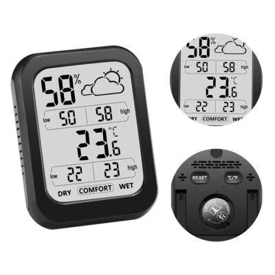 Digital LCD Hygrometer Thermometer Room Humidity Meter Monitor Indicator Sensor - Image 1 of 4