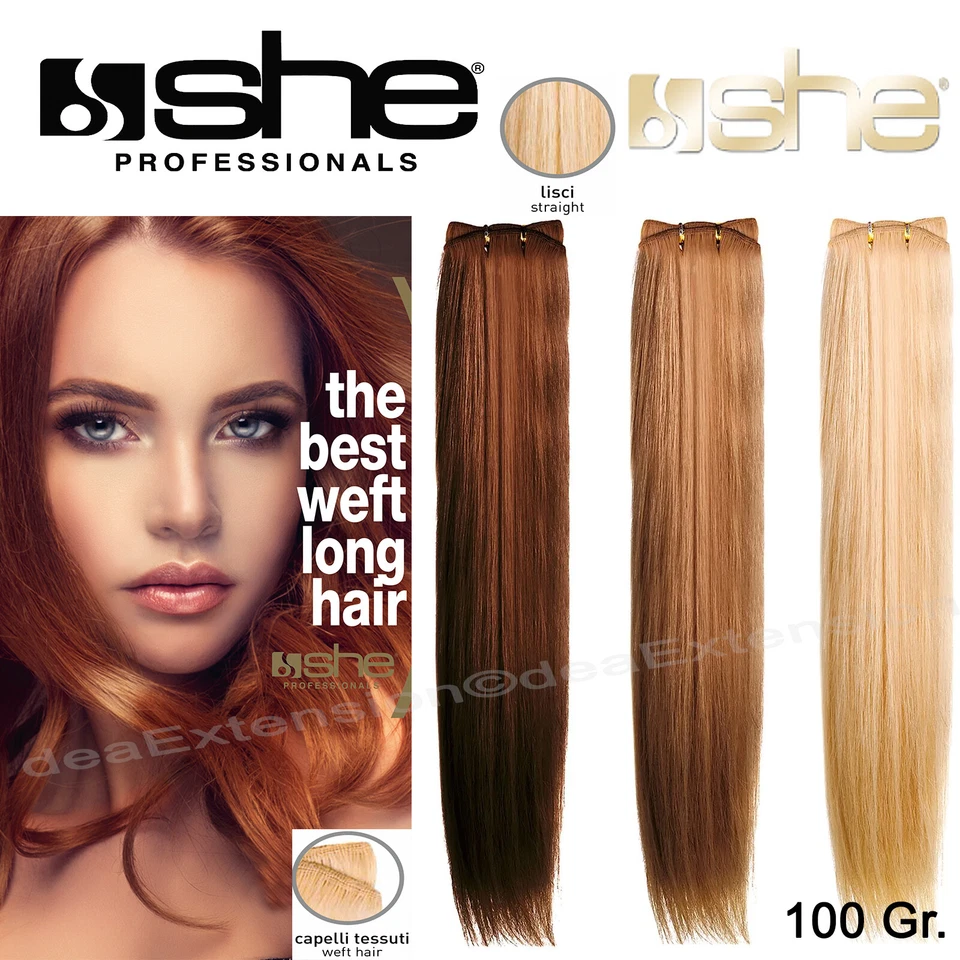 SHE Professional Hair Extension Tessitura 100 Grammi Capelli Veri naturali Remy - Immagine 1 di 1