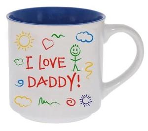 I Love Daddy Kid Art Dad Coffee Mug Ceramic Ideas Fathers Day 250ml Dad FDM049 - Picture 1 of 3