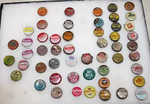 Vintage Cork Lined Soda Bottle Cap LOT OF 52 SUN CREST CRUSH KIST NUGRAPE 7UP - Picture 1 of 8