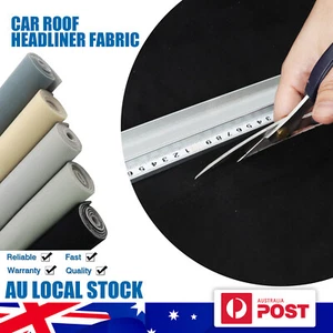 Car Headliner Replacement Fabric Roof Hood Lining Foam Backing Black Grey 3mm - Picture 1 of 20