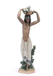 Lladro 30" Statue Native #3502 Porzellan Tahiti Mädchen Odalisca Frau 3.550 $ - Bild 1 von 4