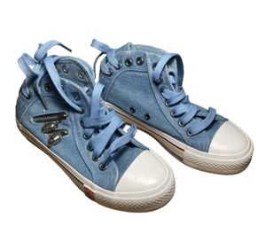 Guoan Star Womens EU 35 Mid Top - Skull Zips - Lace Up - Sneakers - Picture 1 of 8