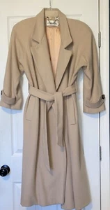 Vintage JH Collectibles Petites 100 % Wolle langer Mantel camelfarben mit Gürtel USA XL *LESEN - Bild 1 von 15