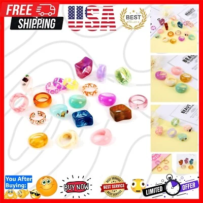 Anillos de nudillos ligeros con estrás de 20 piezas - Acrílico de moda para cada ocasión Foto 1 de 4